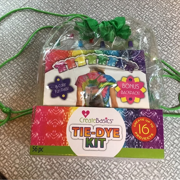 NEW CreateBasics Tie-Dye Kit + Pair Girls Ribbed Cotton Blend Shorts (12-14) - Picture 2 of 12